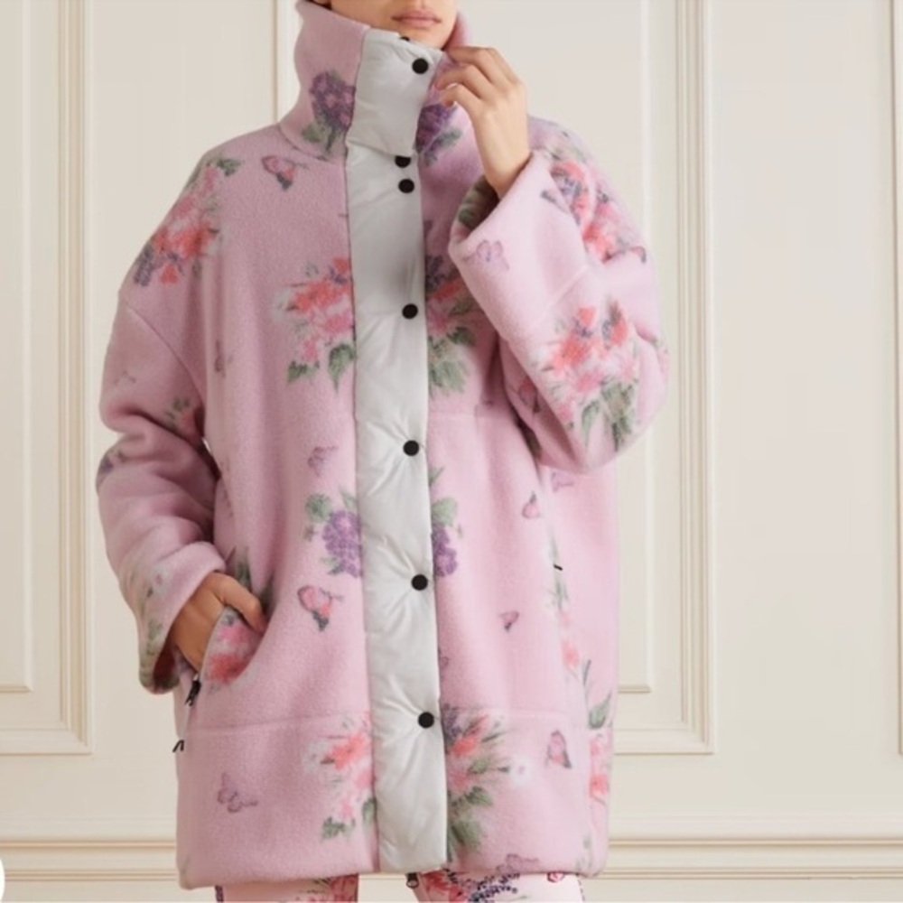 NWT Bogner Fire Ice x Love Shack Fancy Phili Fleece Coat Pink Floral Large
